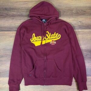 Iowa State Cyclones Zip-Up Hoodie Men M Maroon College Embroidered Logo